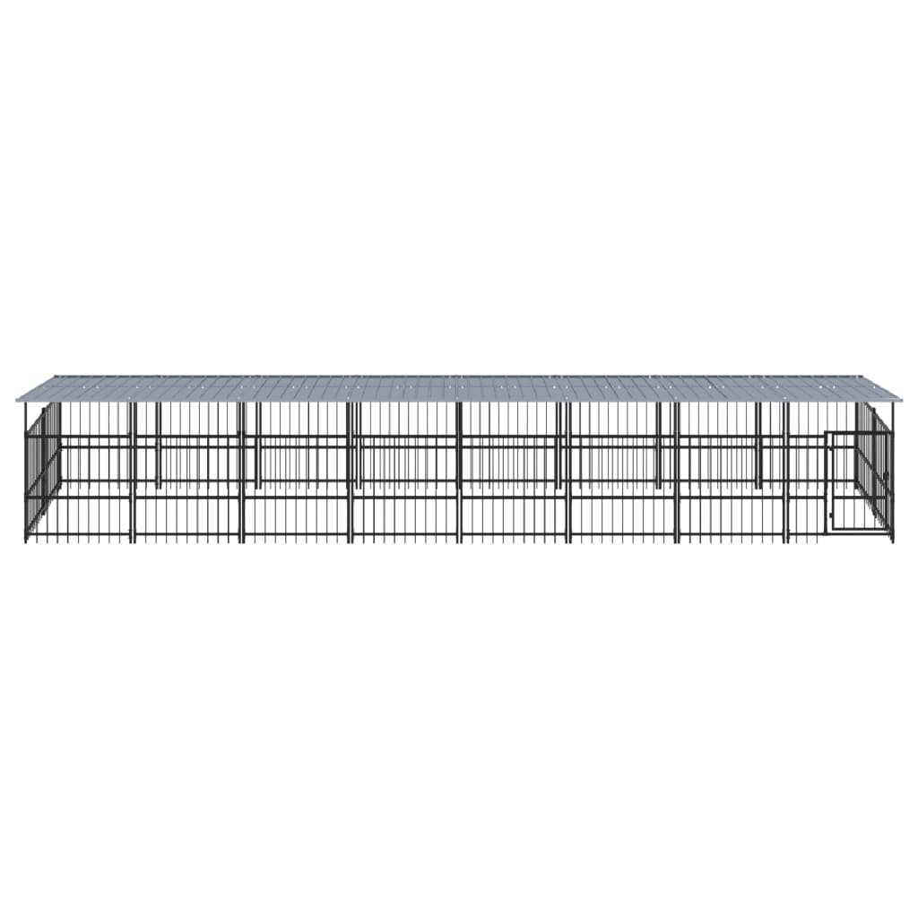 Koiran ulkohäkki katoksella teräs 15,02 m² - Harrastajankoti.fi