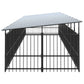 Koiran ulkohäkki katoksella teräs 16,89 m² - Harrastajankoti.fi