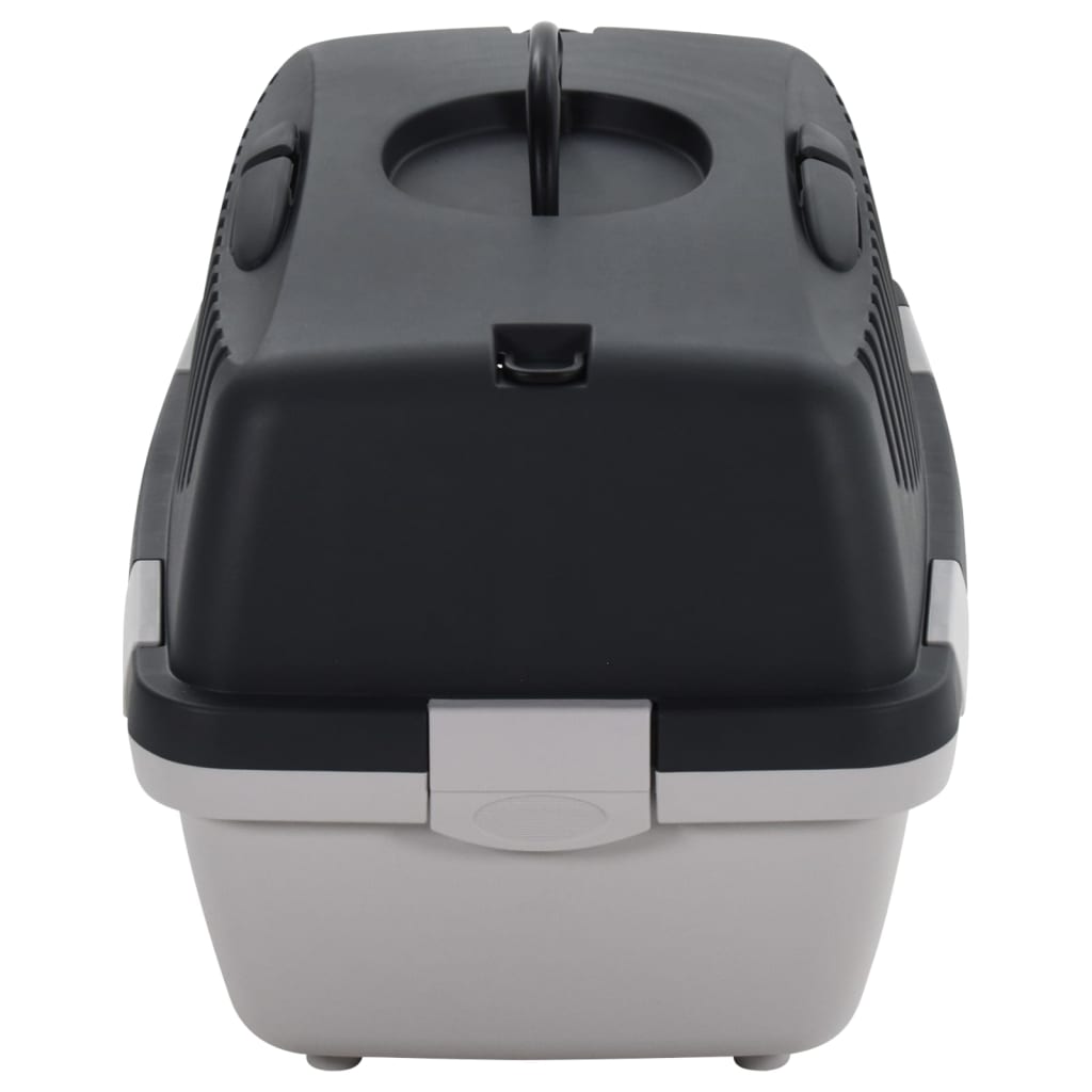 Lemmikin kuljetuslaatikko harmaa ja musta 48x32x31 cm PP - Harrastajankoti.fi