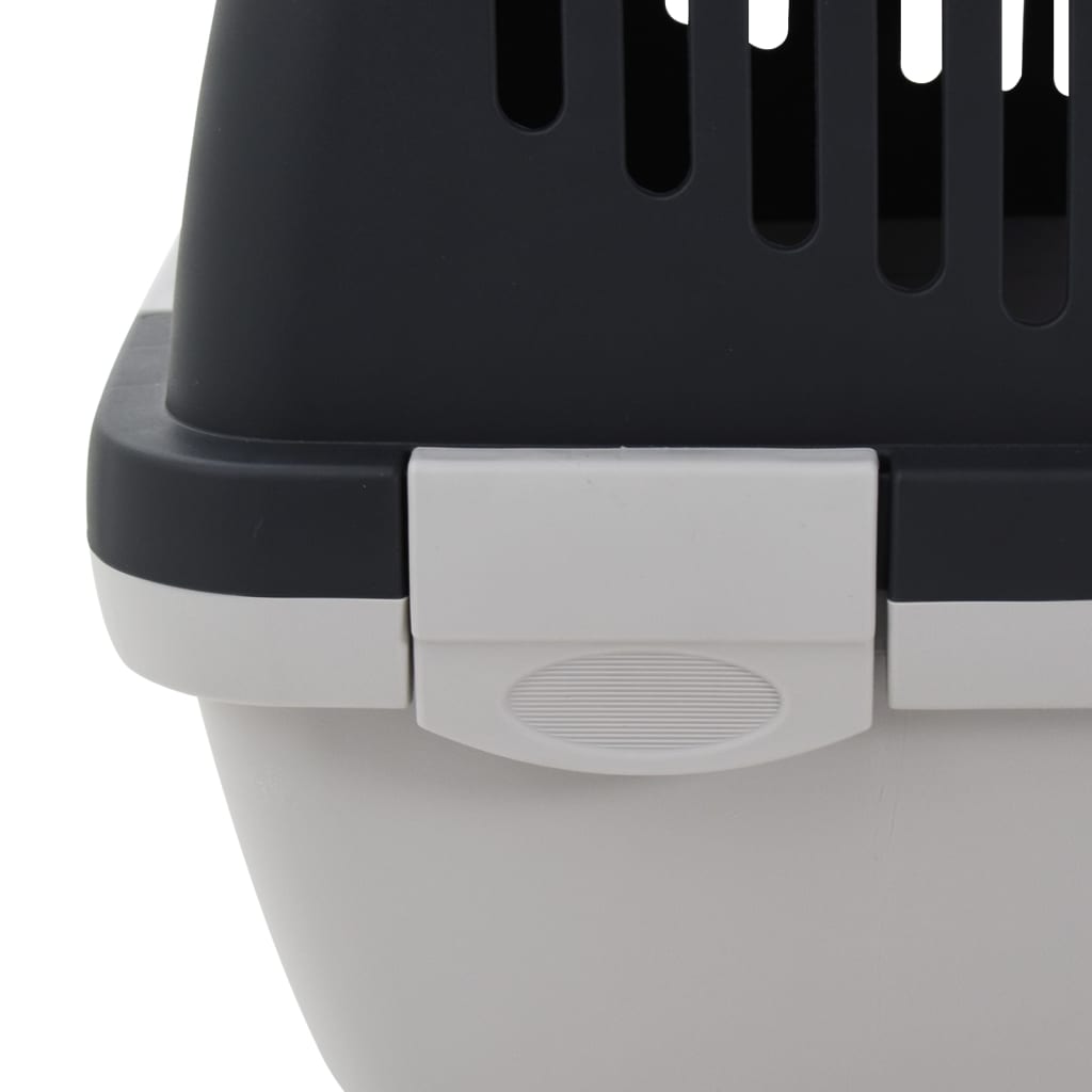 Lemmikin kuljetuslaatikko harmaa ja musta 48x32x31 cm PP - Harrastajankoti.fi