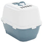 Kissan hiekkalaatikko kannella sinivalkoinen 58x45x48 cm PP - Harrastajankoti.fi