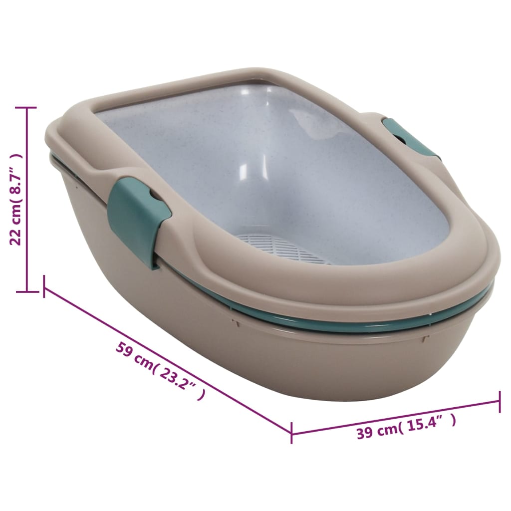 Kissan hiekkalaatikko ruskea ja valkoinen 59x39x22 cm PP - Harrastajankoti.fi