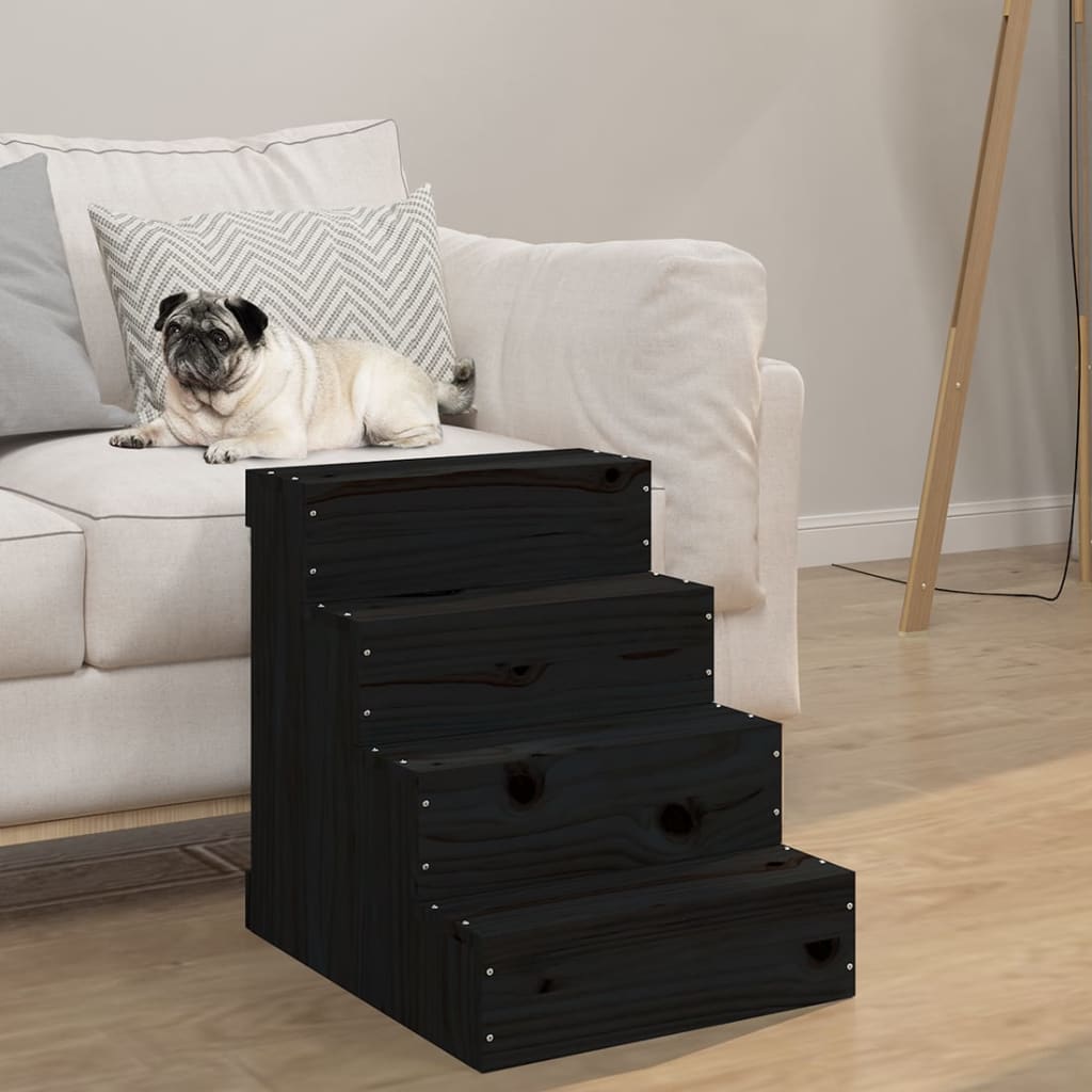 Lemmikkiportaat musta 40x49x47 cm täysi mänty - Harrastajankoti.fi