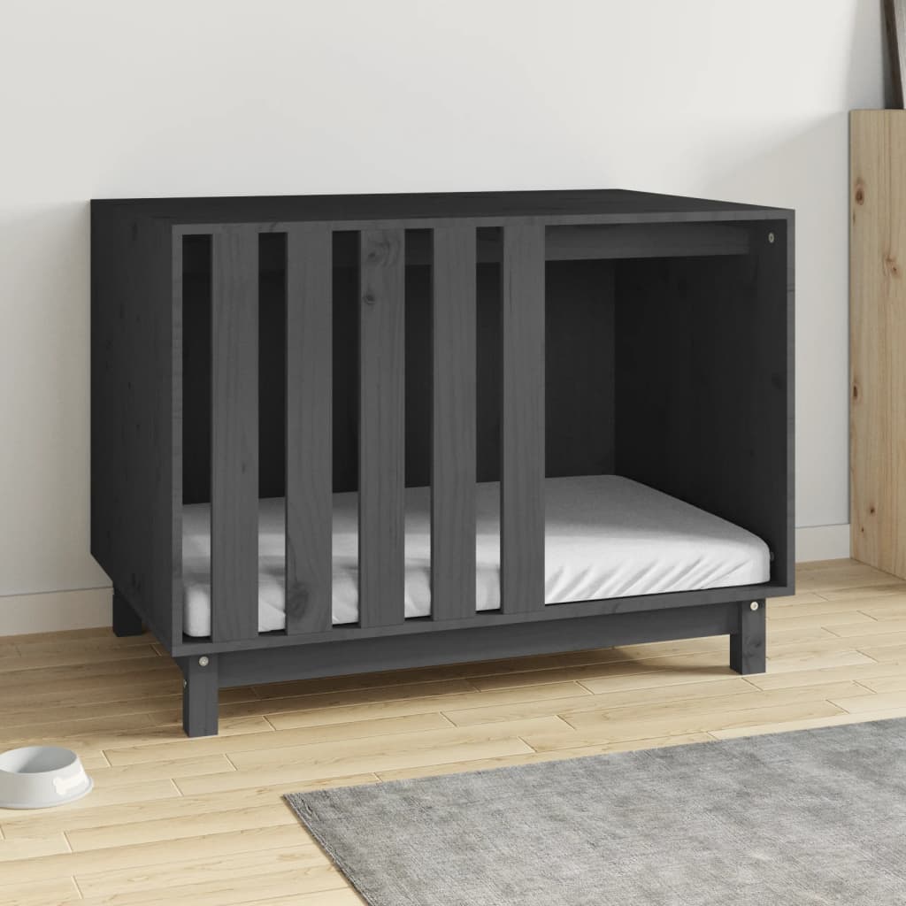 Koirankoppi harmaa 90x60x67 cm täysi mänty - Harrastajankoti.fi