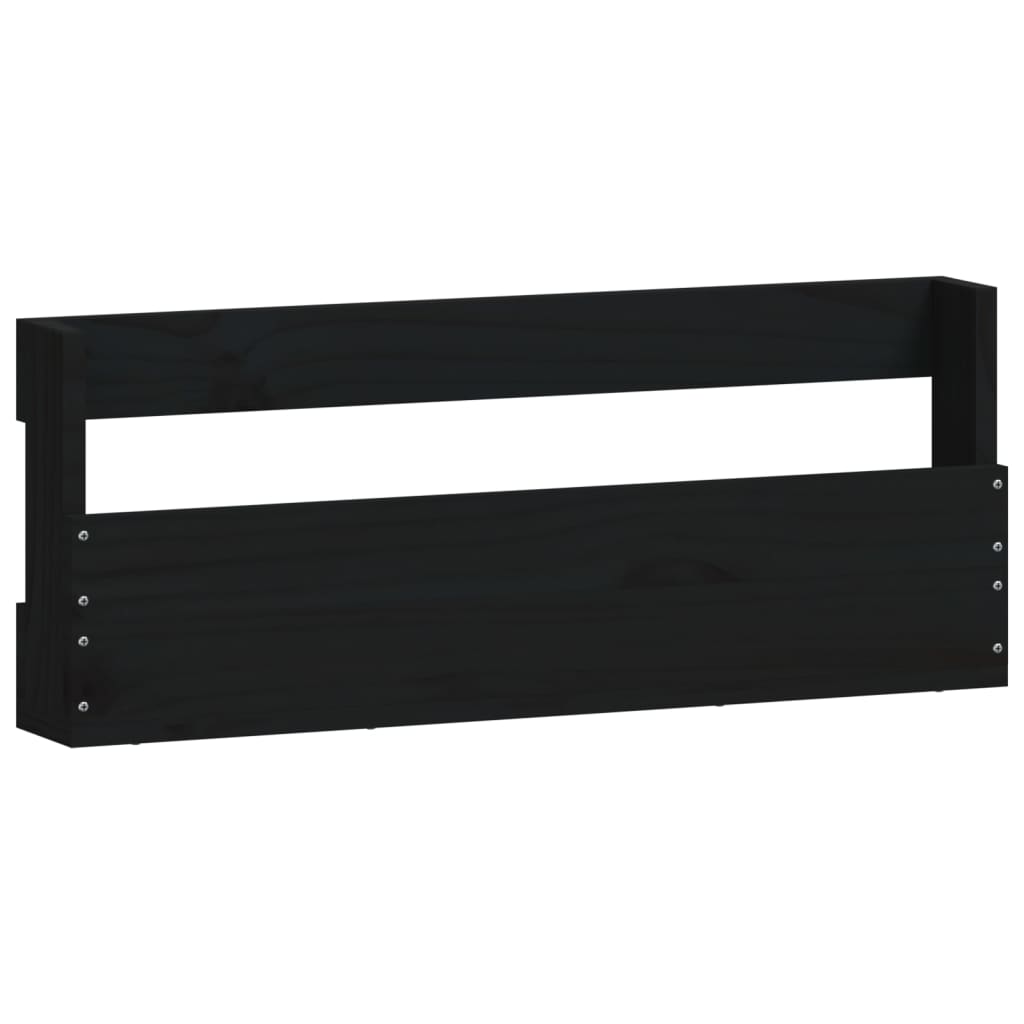 Seinäkenkätelineet 2 kpl musta 59x9x23 cm täysi mänty - Harrastajankoti.fi