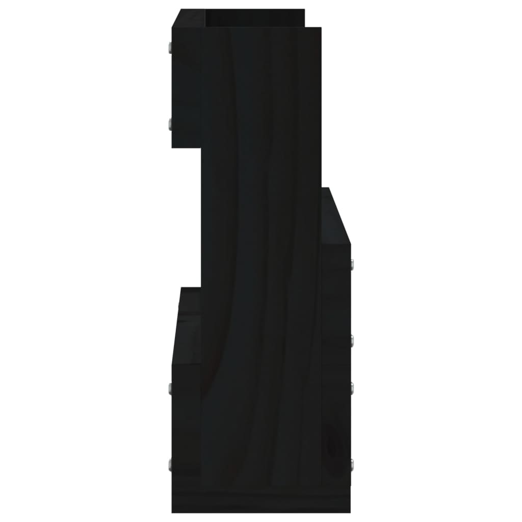 Seinäkenkätelineet 2 kpl musta 59x9x23 cm täysi mänty - Harrastajankoti.fi