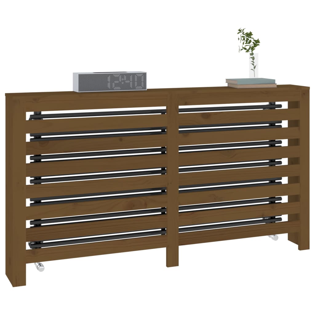 Lämpöpatterin suoja hunajanruskea 153x19x84 cm täysi mänty - Harrastajankoti.fi