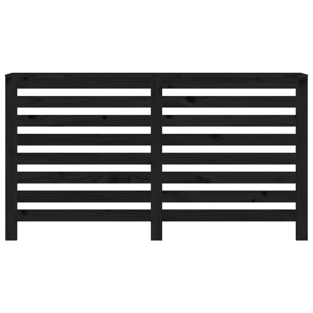 Lämpöpatterin suoja musta 153x19x84 cm täysi mänty - Harrastajankoti.fi