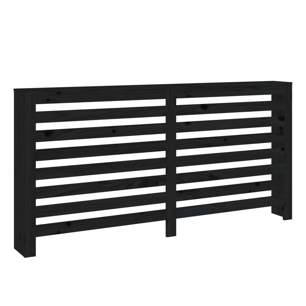 Lämpöpatterin suoja musta 169x19x84 cm täysi mänty - Harrastajankoti.fi