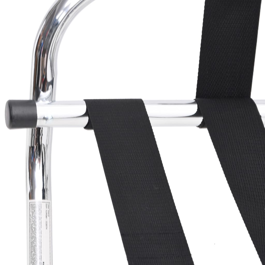 Matkalaukkuteline selkänojalla hopea 56x39x52 cm - Harrastajankoti.fi