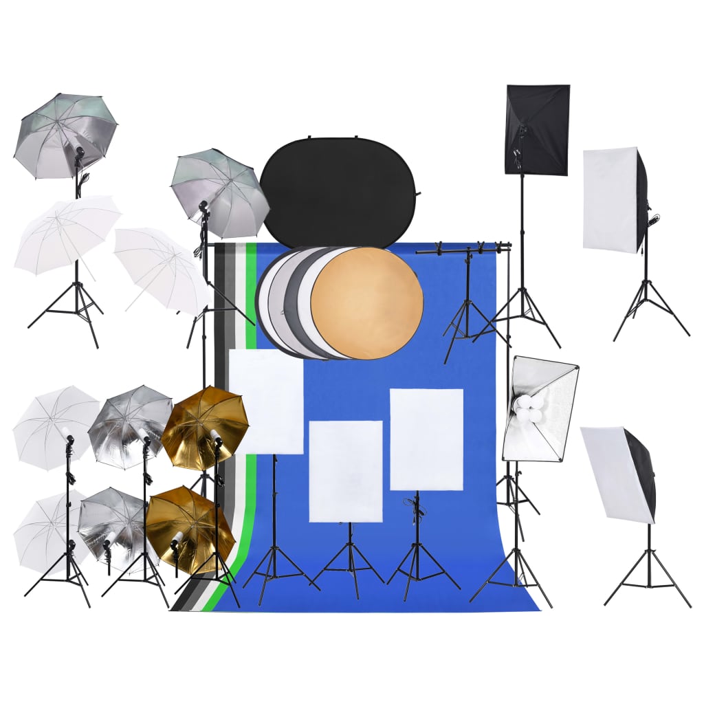 Valokuvastudiosarja valosarja, taustakangas ja heijastin - Harrastajankoti.fi