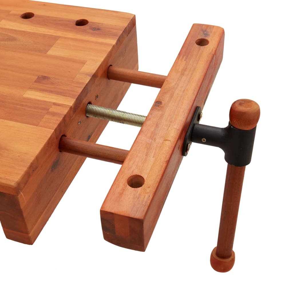 Työpenkin työtaso ruuvipuristimella 52x36x9,5 cm akasiapuu - Harrastajankoti.fi