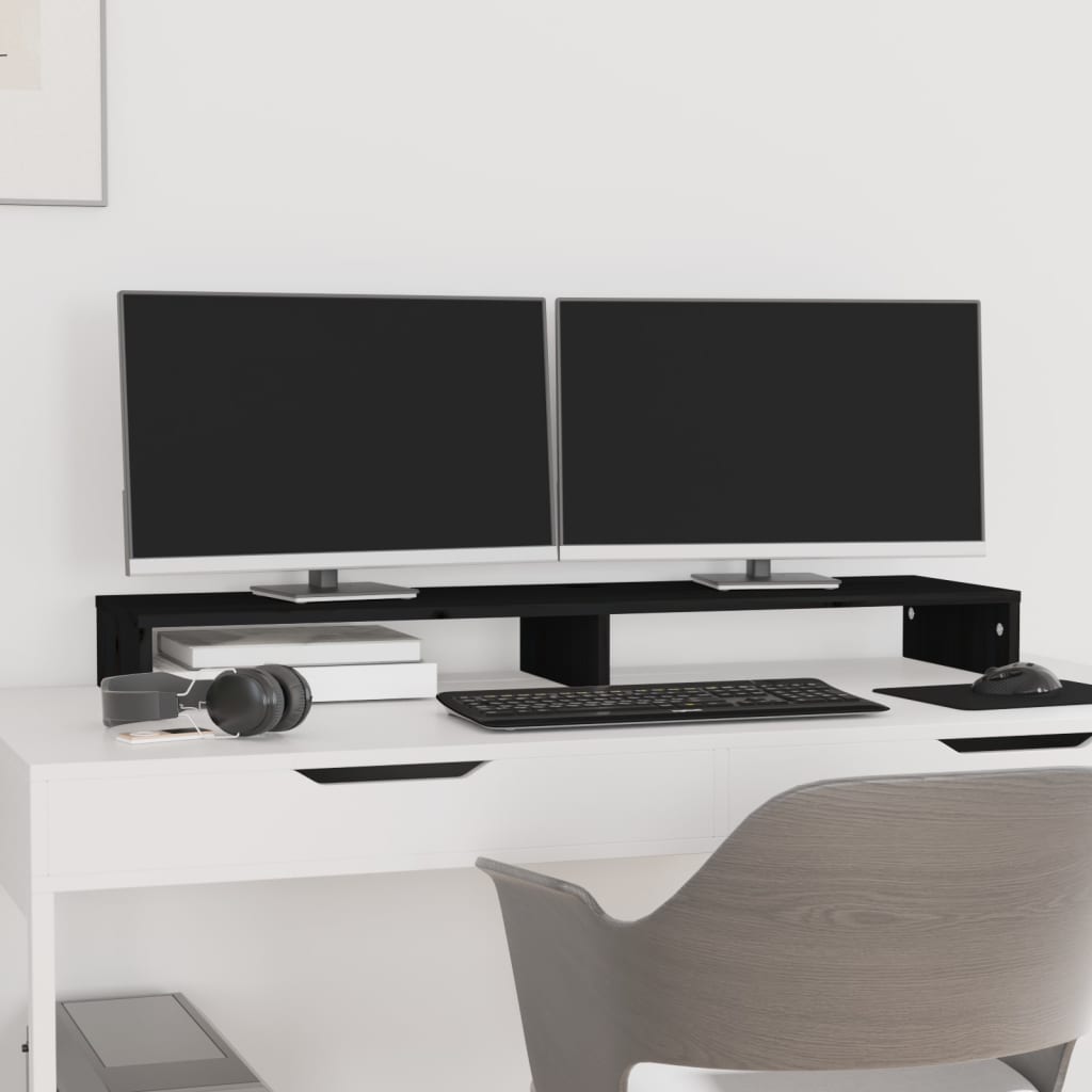 Näyttökoroke musta 100x27x10 cm täysi mänty - Harrastajankoti.fi