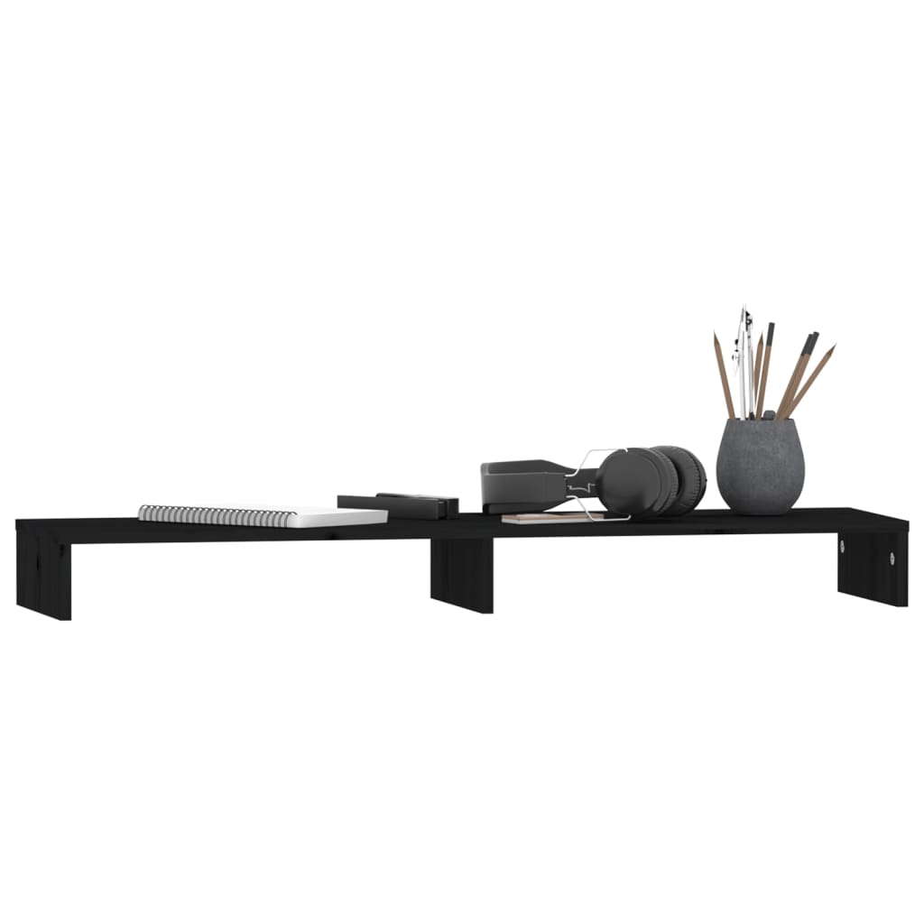 Näyttökoroke musta 100x27x10 cm täysi mänty - Harrastajankoti.fi