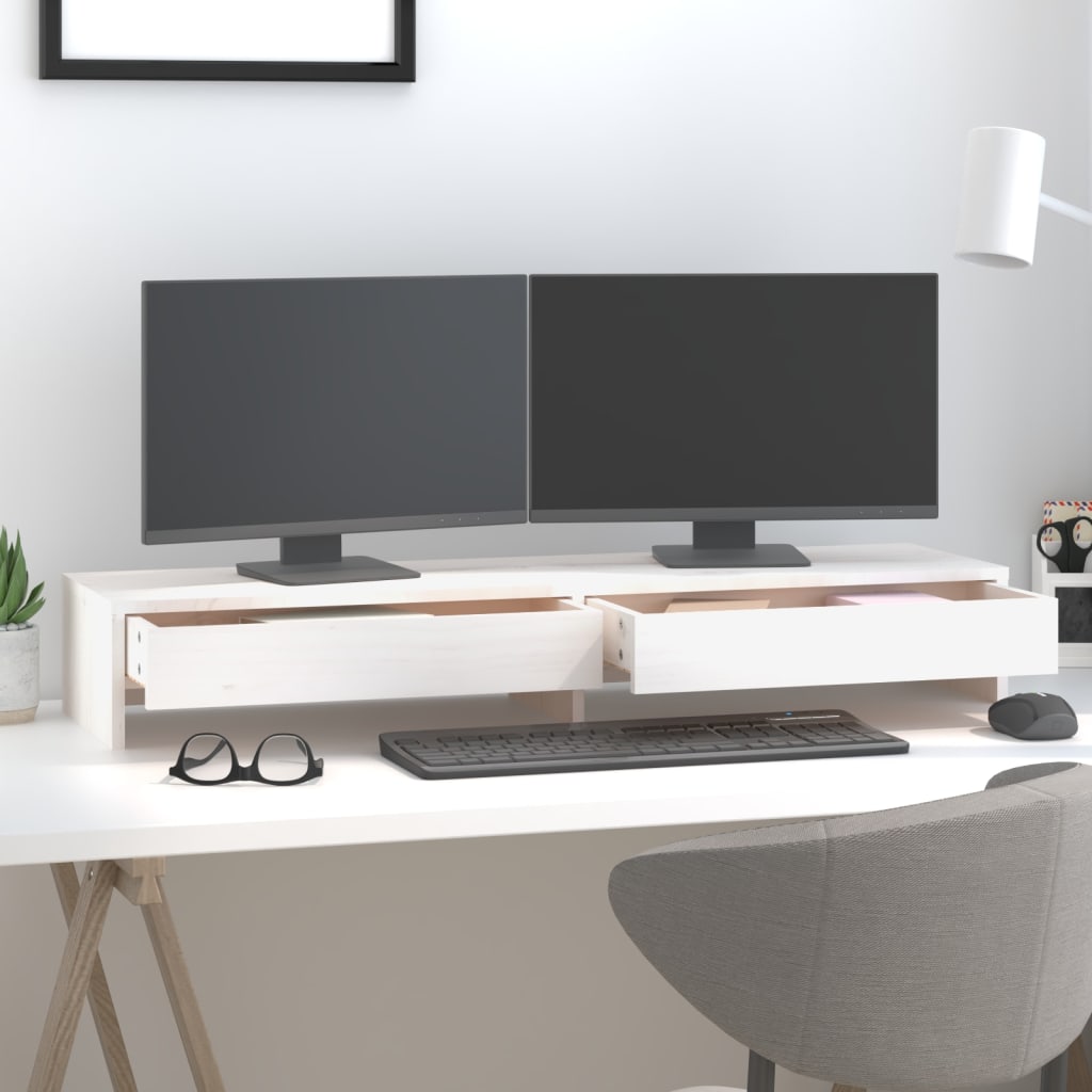 Näyttökoroke valkoinen 100x27x15 cm täysi mänty - Harrastajankoti.fi