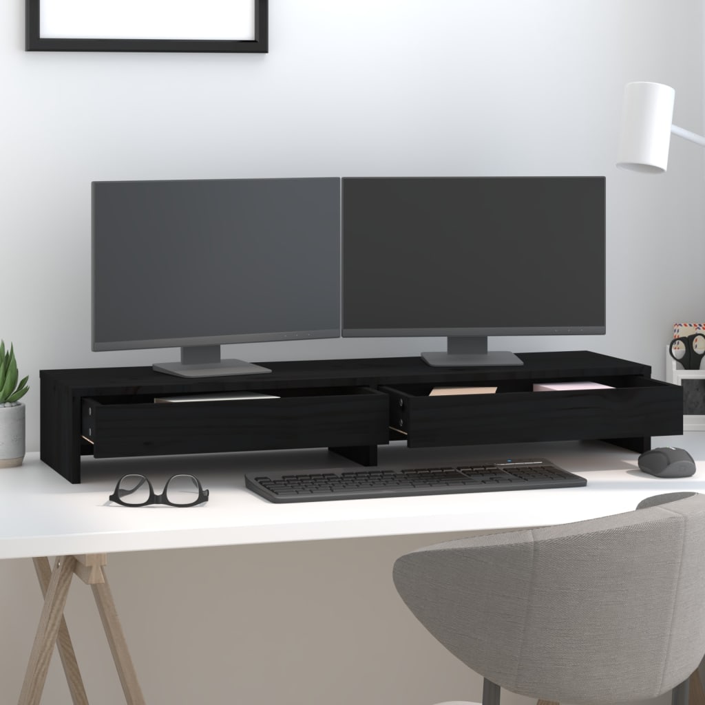 Näyttökoroke musta 100x27x15 cm täysi mänty - Harrastajankoti.fi