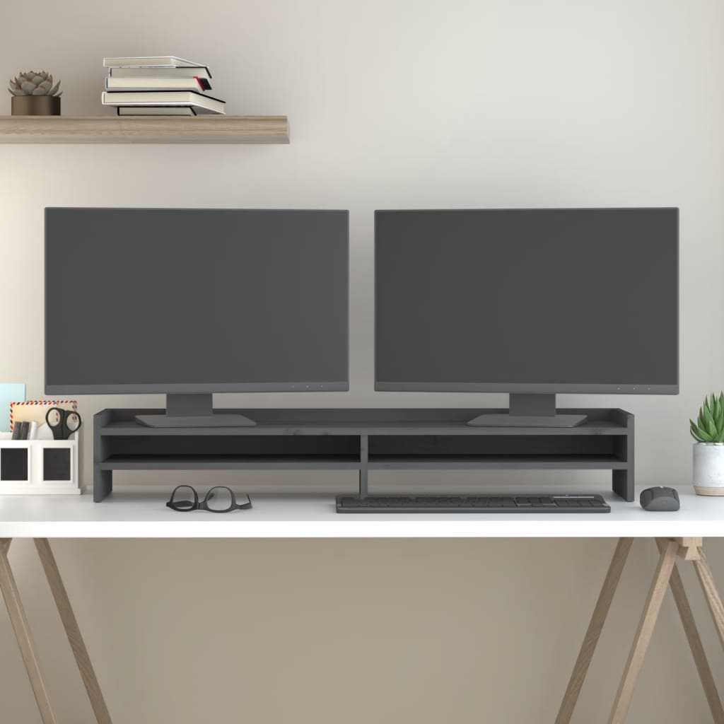 Näyttökoroke harmaa 100x24x16 cm täysi mänty - Harrastajankoti.fi