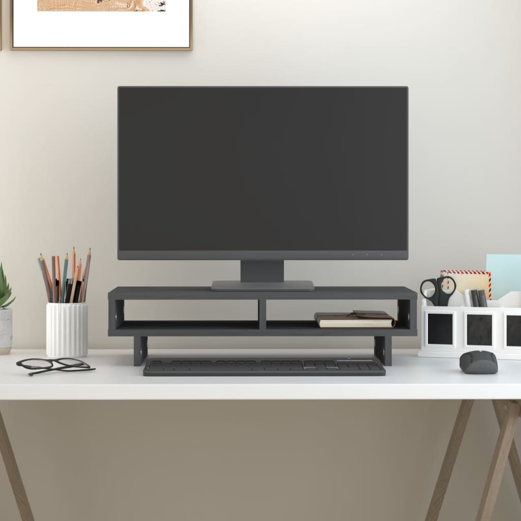 Näyttökoroke harmaa 60x27x14 cm täysi mänty - Harrastajankoti.fi