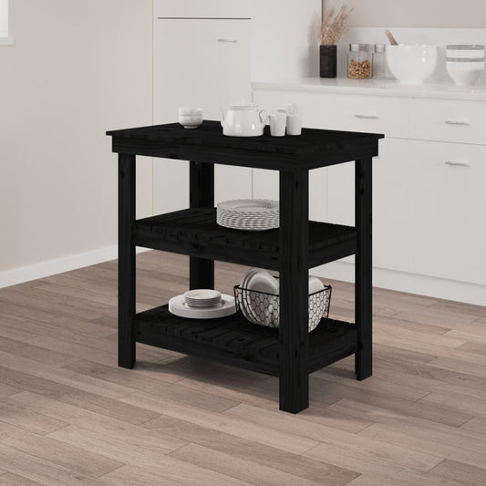 Työpenkki musta 78,5x50x80 cm täysi mänty - Harrastajankoti.fi