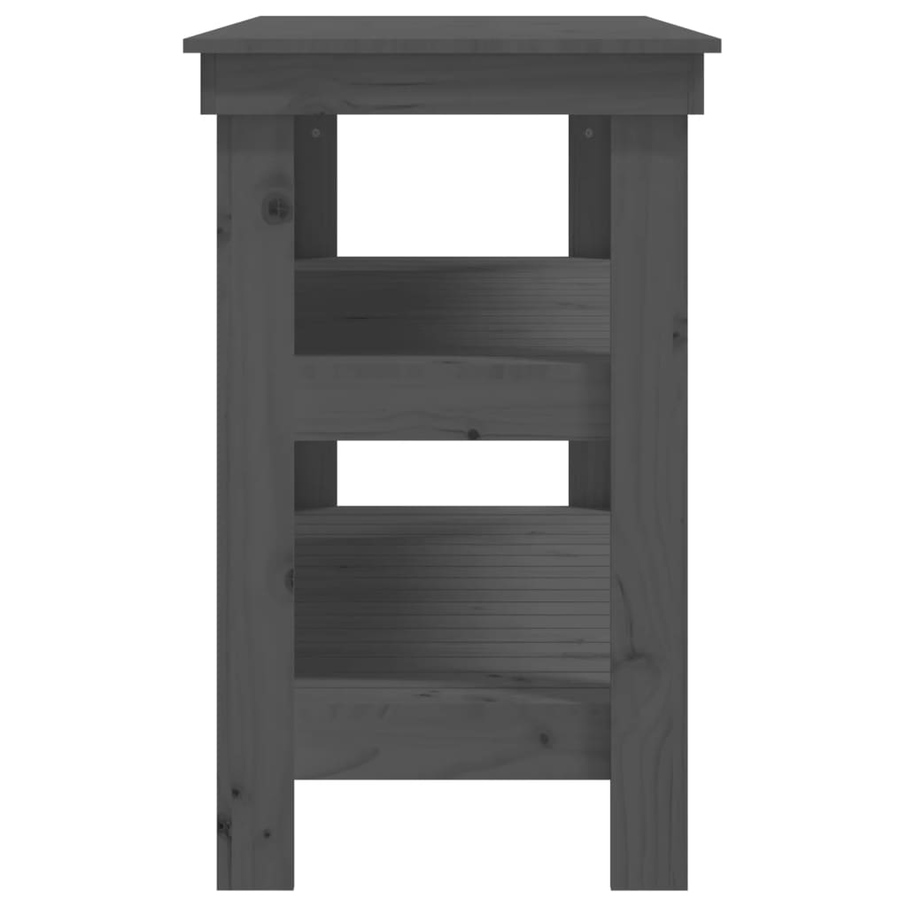 Työpenkki harmaa 110,5x50x80 cm täysi mänty - Harrastajankoti.fi