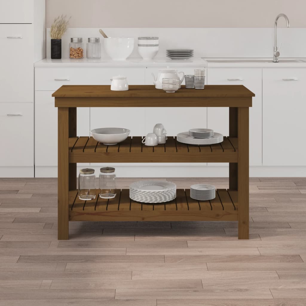 Työpenkki hunajanruskea 110,5x50x80 cm täysi mänty - Harrastajankoti.fi