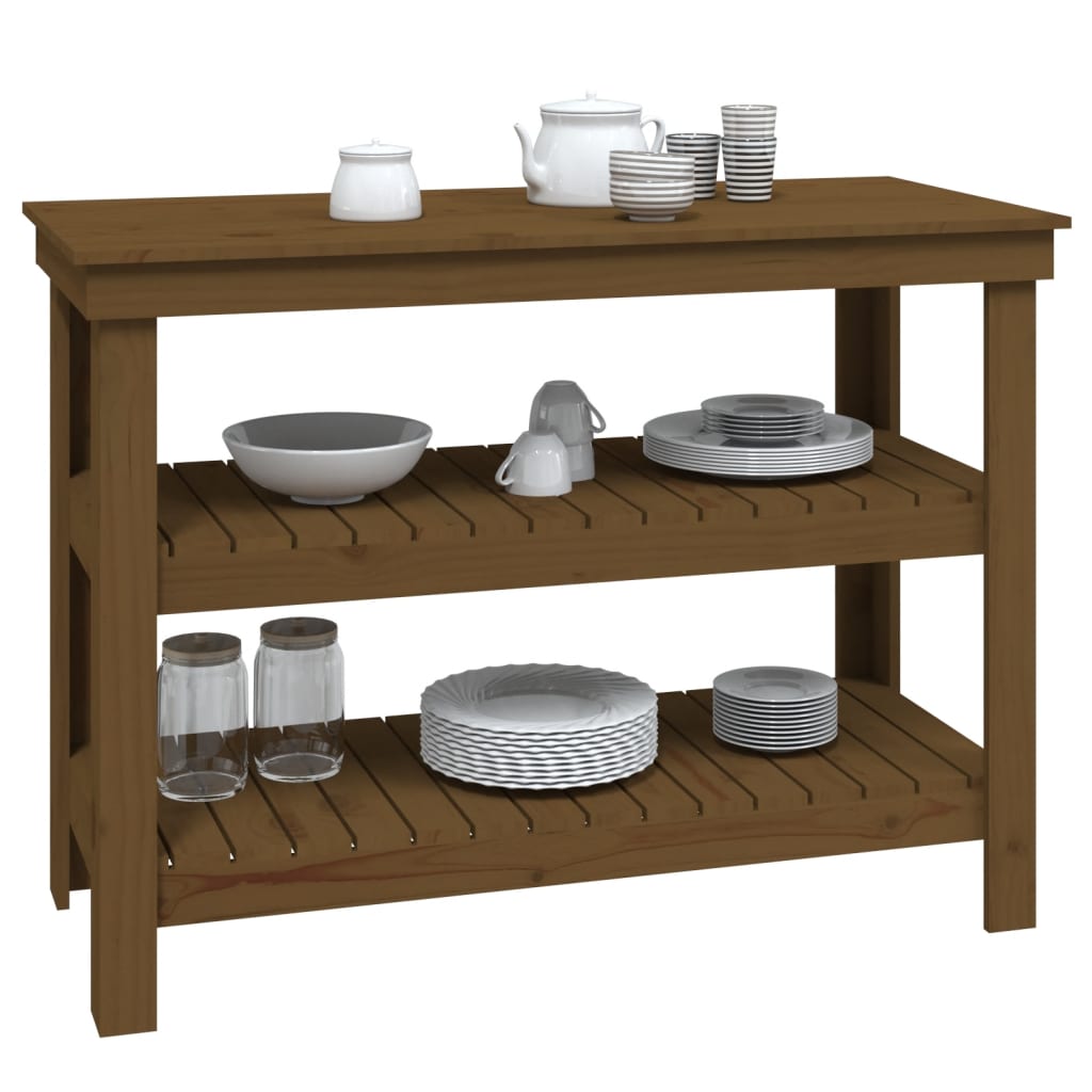 Työpenkki hunajanruskea 110,5x50x80 cm täysi mänty - Harrastajankoti.fi