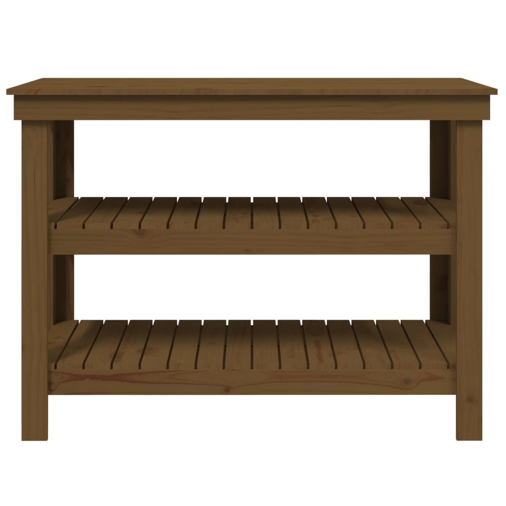 Työpenkki hunajanruskea 110,5x50x80 cm täysi mänty - Harrastajankoti.fi