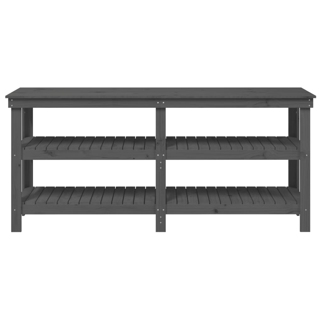 Työpenkki harmaa 181x50x80 cm täysi mänty - Harrastajankoti.fi