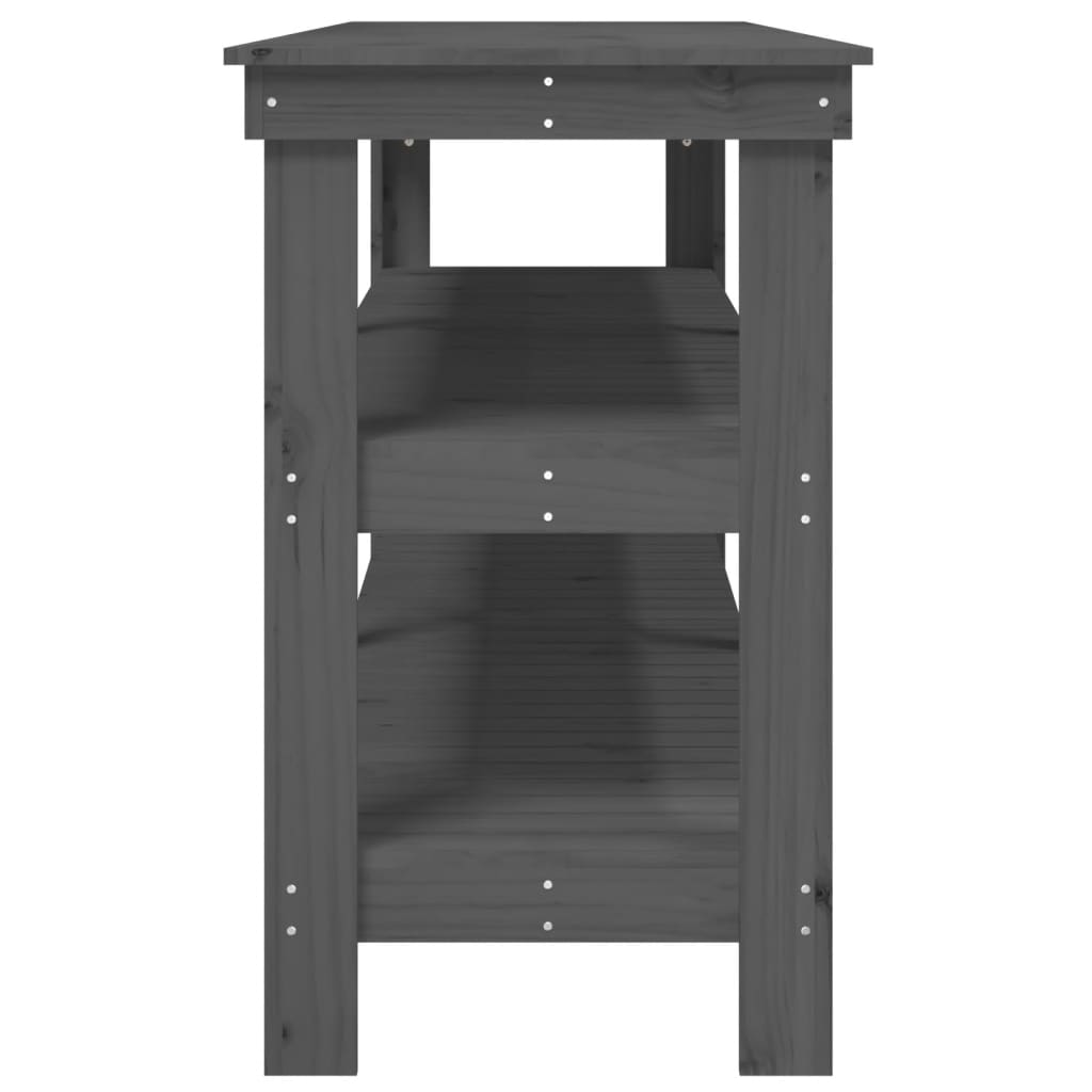 Työpenkki harmaa 181x50x80 cm täysi mänty - Harrastajankoti.fi