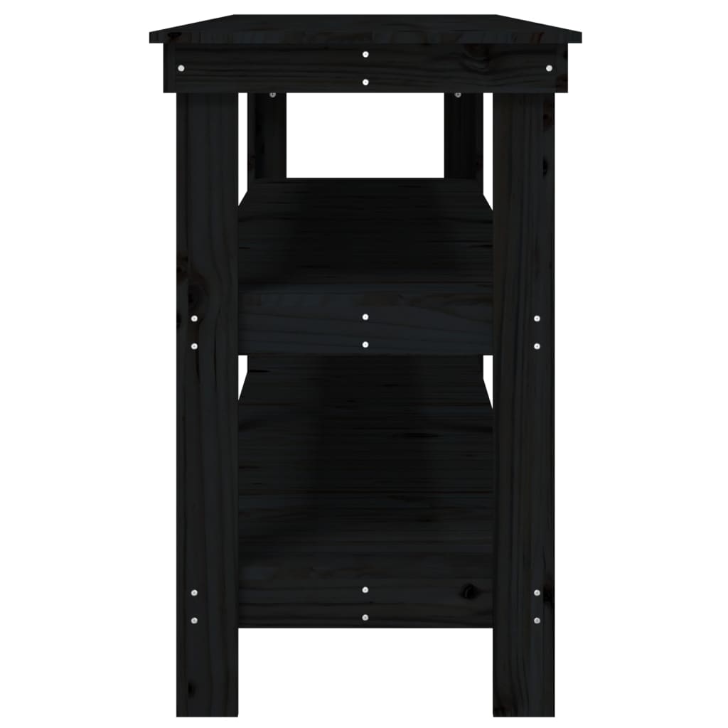 Työpenkki musta 181x50x80 cm täysi mänty - Harrastajankoti.fi