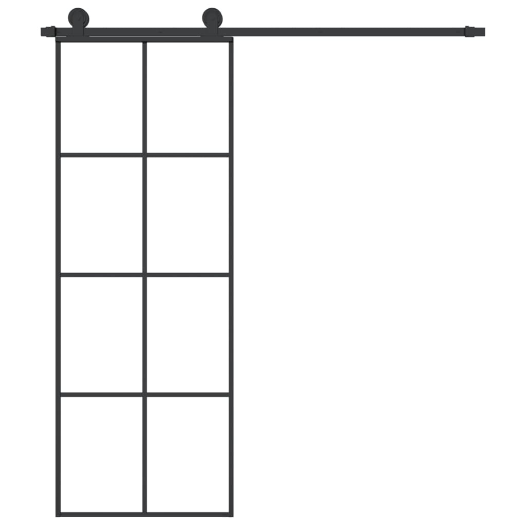 Liukuovi asennustarvikkeilla 76x205 cm ESG lasi ja alumiini - Harrastajankoti.fi