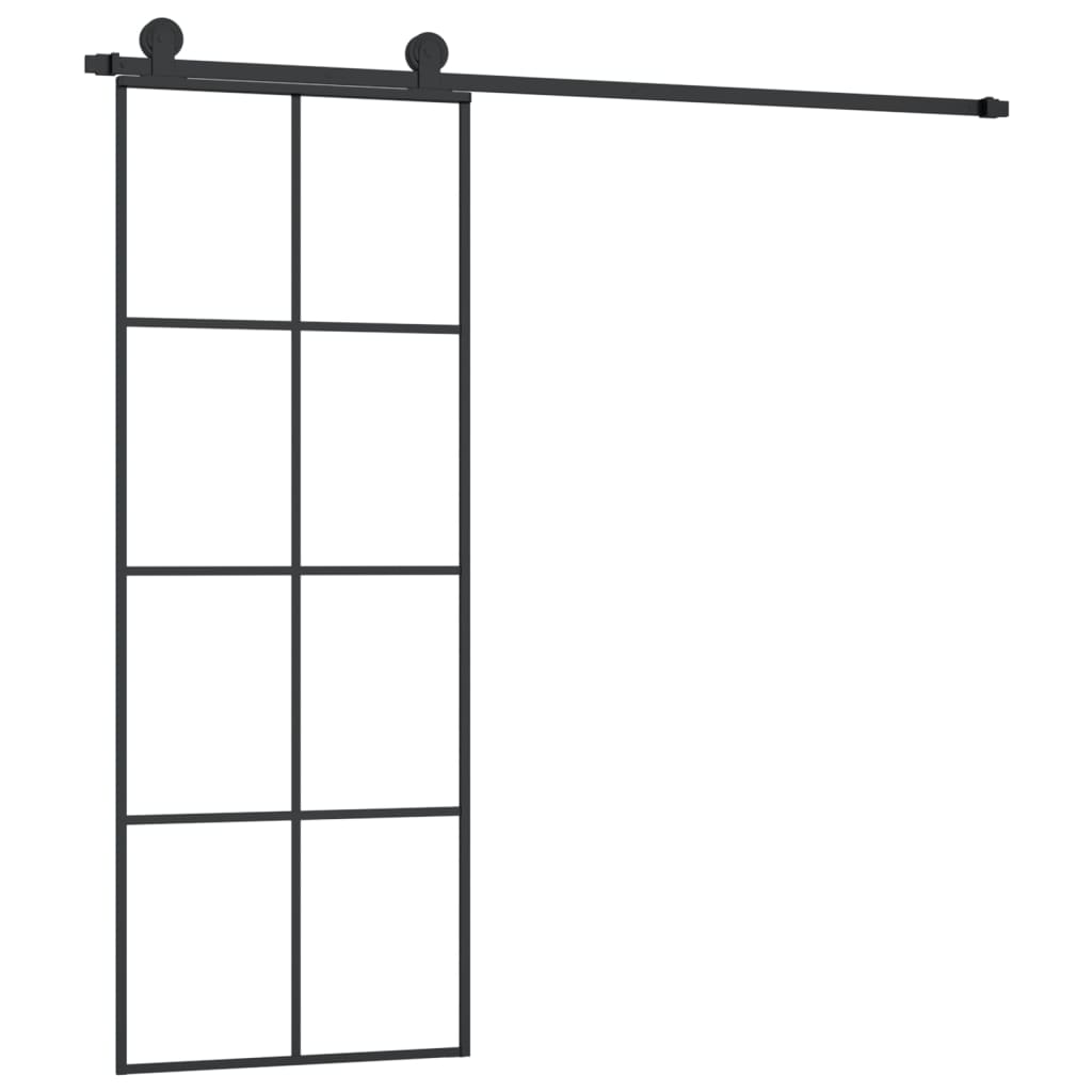 Liukuovi asennustarvikkeilla 76x205 cm ESG lasi ja alumiini - Harrastajankoti.fi