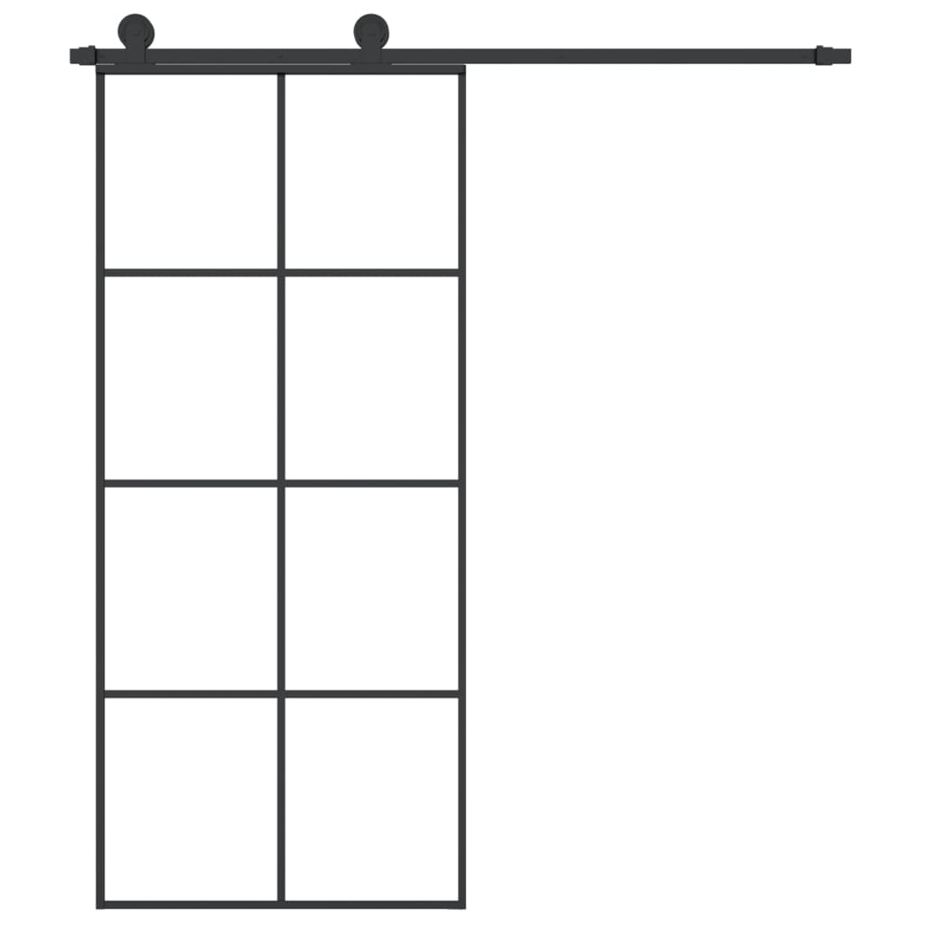 Liukuovi asennustarvikkeilla 90x205 cm ESG lasi ja alumiini - Harrastajankoti.fi