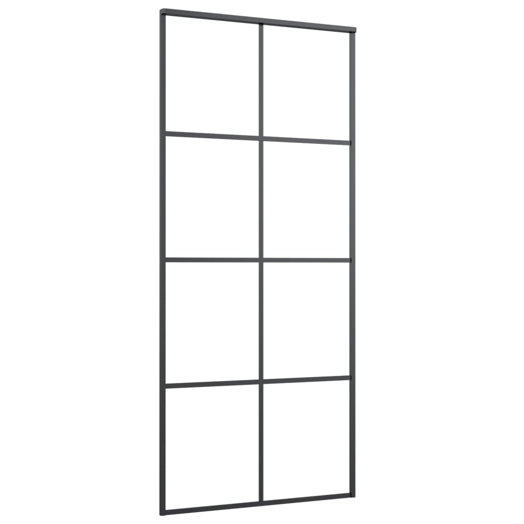 Liukuovi asennustarvikkeilla 90x205 cm ESG lasi ja alumiini - Harrastajankoti.fi