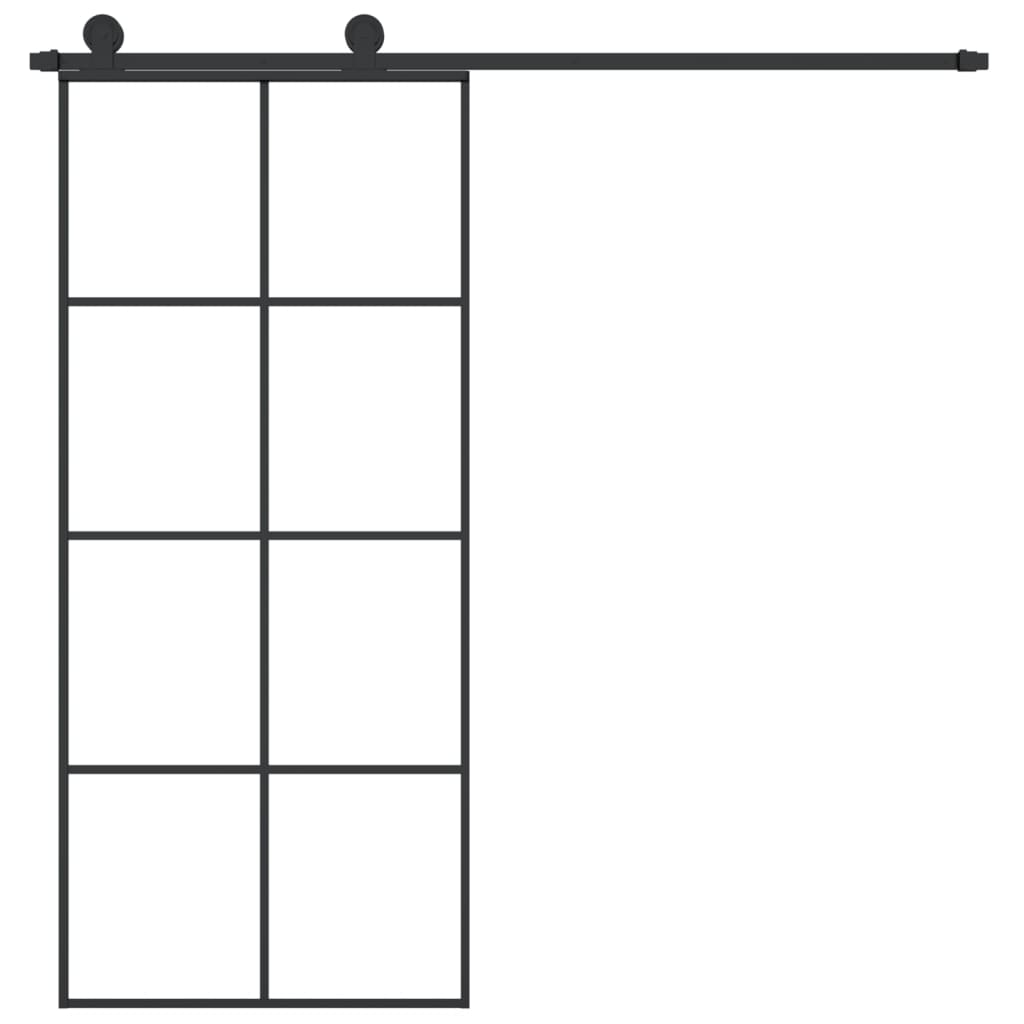 Liukuovi asennustarvikkeilla 90x205 cm ESG lasi ja alumiini - Harrastajankoti.fi