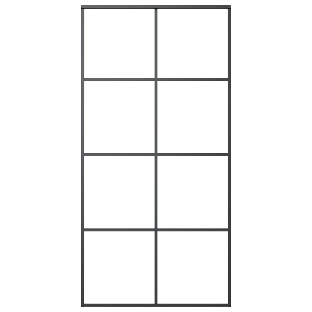 Liukuovi asennustarvikkeilla 102,5x205 cm ESG lasi ja alumiini - Harrastajankoti.fi