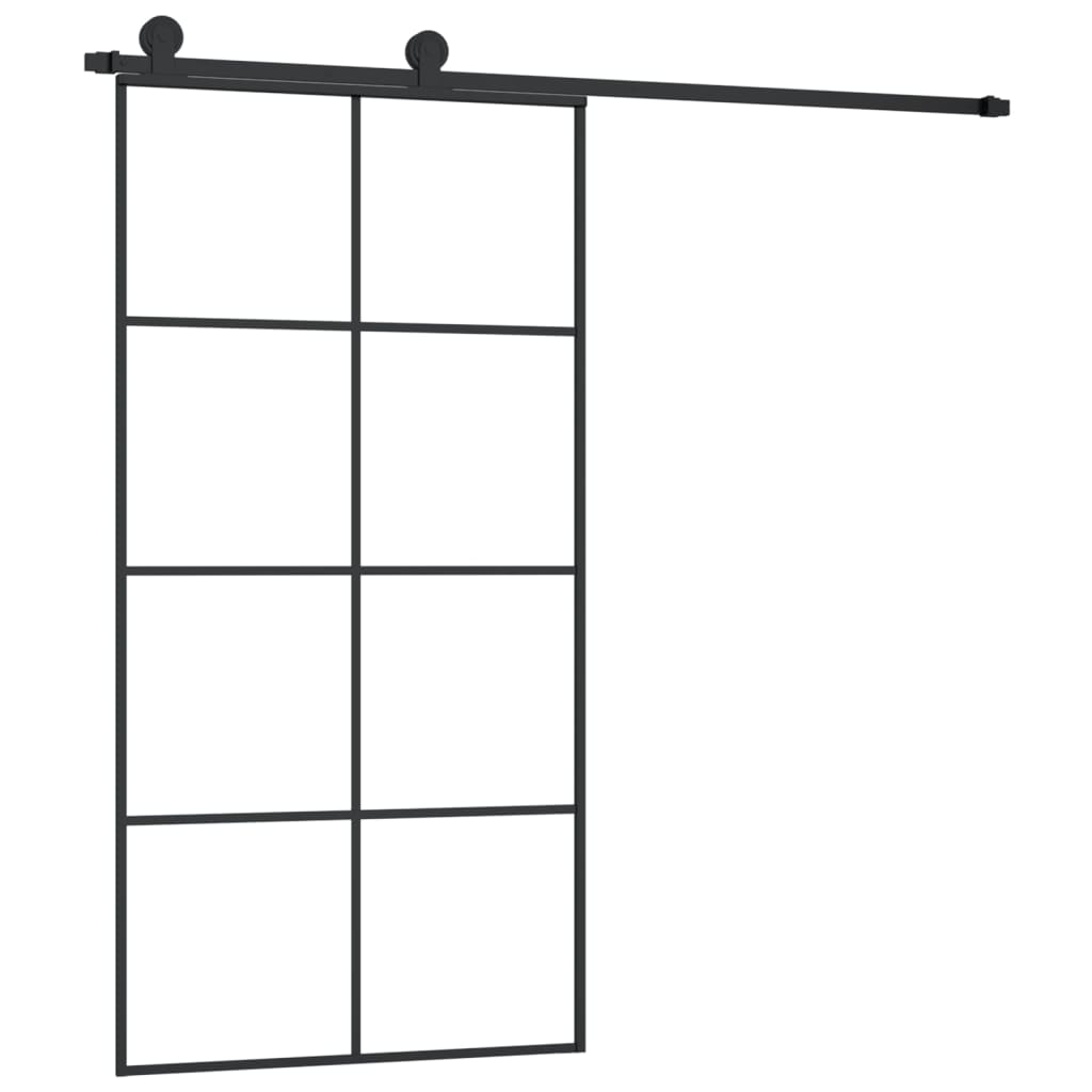 Liukuovi asennustarvikkeilla 102,5x205 cm ESG lasi ja alumiini - Harrastajankoti.fi