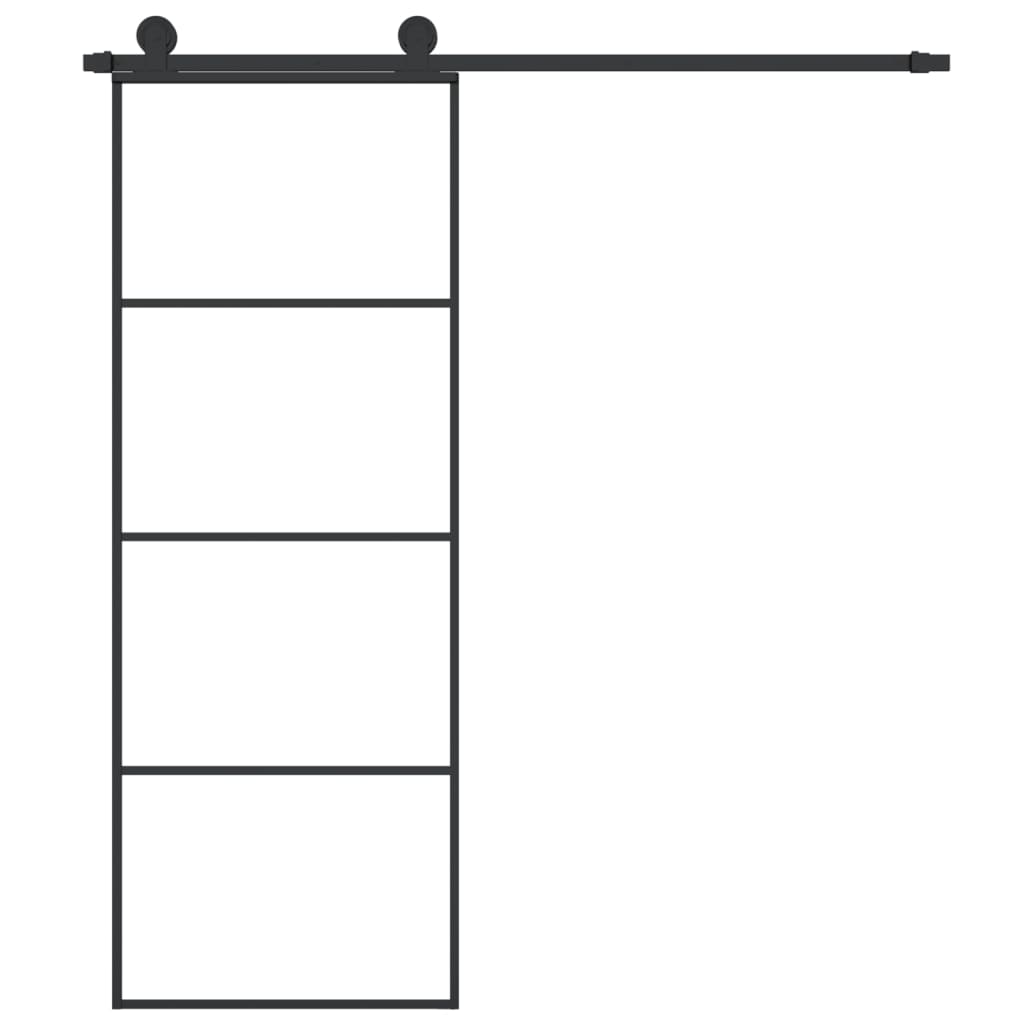 Liukuovi asennustarvikkeilla 76x205 cm ESG lasi ja alumiini - Harrastajankoti.fi