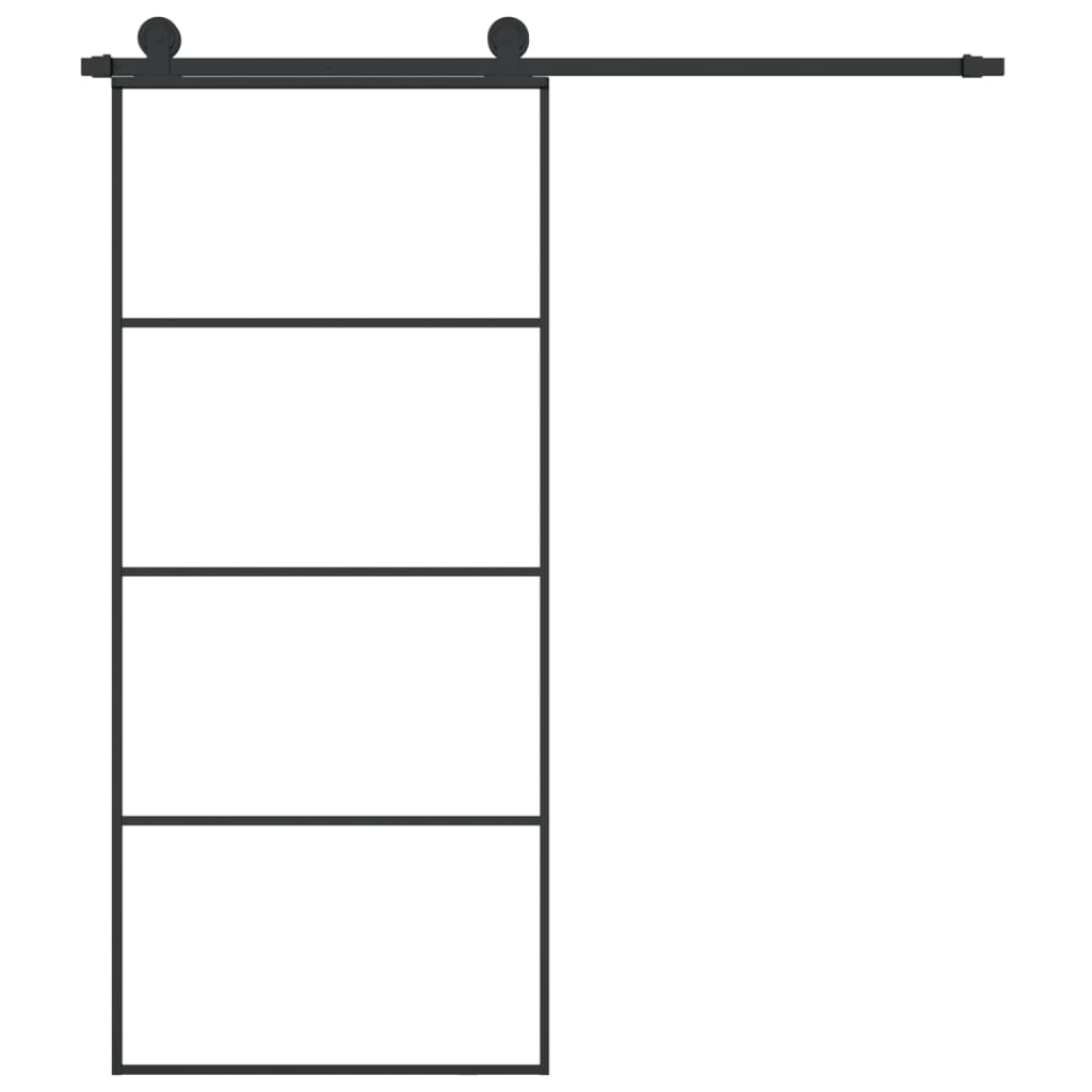 Liukuovi asennustarvikkeilla 90x205 cm ESG lasi ja alumiini - Harrastajankoti.fi