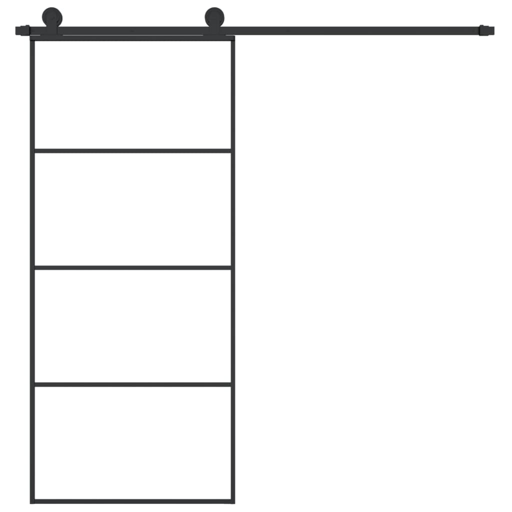 Liukuovi asennustarvikkeilla 90x205 cm ESG lasi ja alumiini - Harrastajankoti.fi