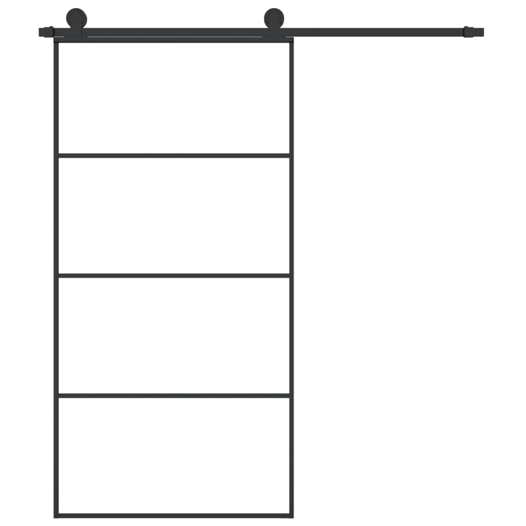 Liukuovi asennustarvikkeilla 102,5x205 cm ESG lasi ja alumiini - Harrastajankoti.fi