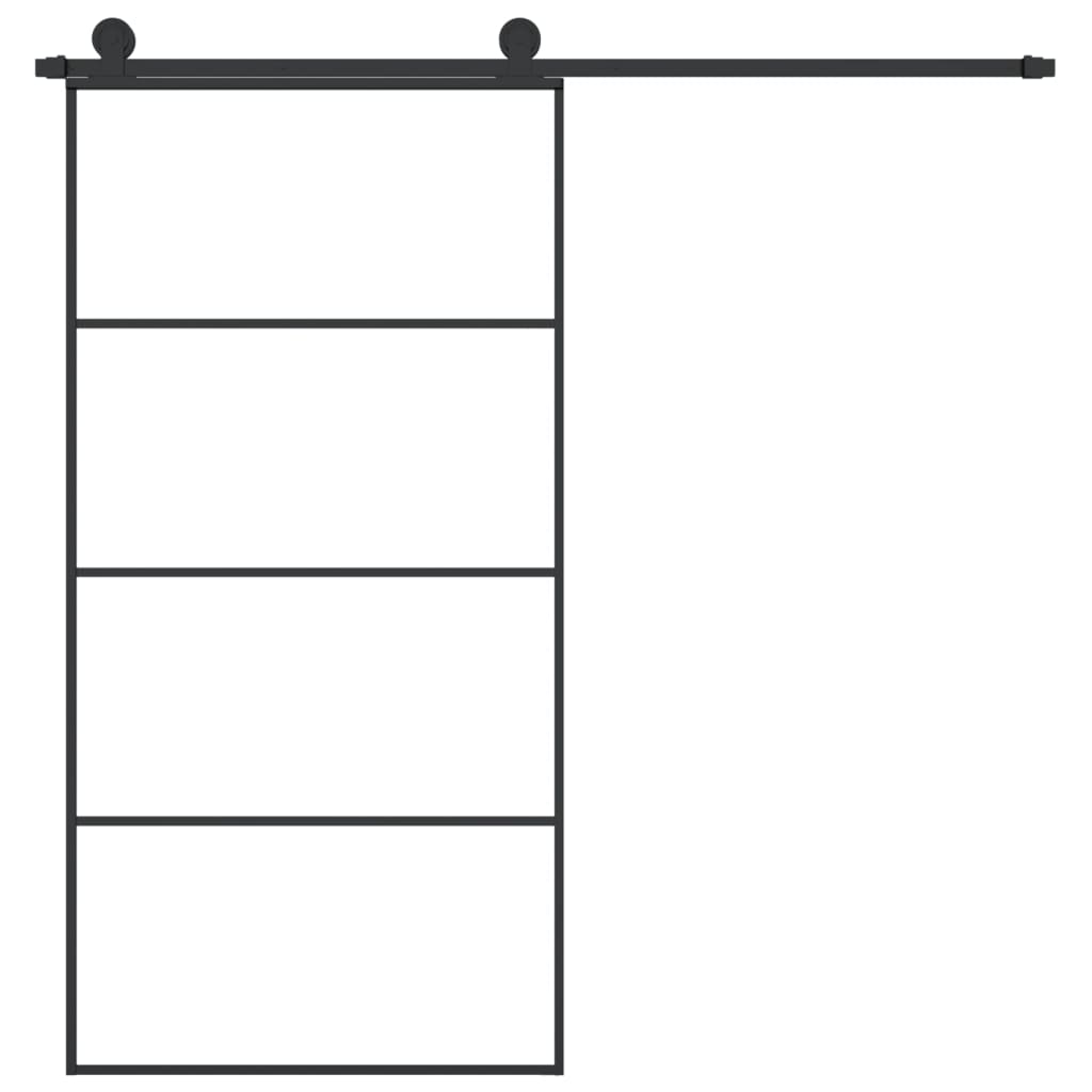 Liukuovi asennustarvikkeilla 102,5x205 cm ESG lasi ja alumiini - Harrastajankoti.fi