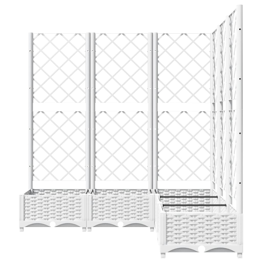 Kukkalaatikko säleiköllä valkoinen 120x120x121,5 cm PP - Harrastajankoti.fi