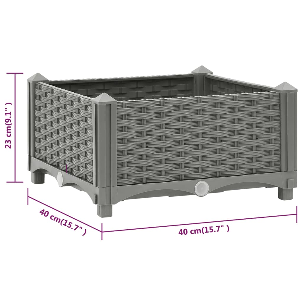 Korotettu kukkalaatikko 40x40x23 cm polypropeeni - Harrastajankoti.fi