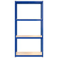 4-tasoiset Varastohyllyt 4 kpl sininen teräs ja tekninen puu - Harrastajankoti.fi