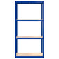 4-tasoiset Varastohyllyt 2 kpl sininen teräs ja tekninen puu - Harrastajankoti.fi