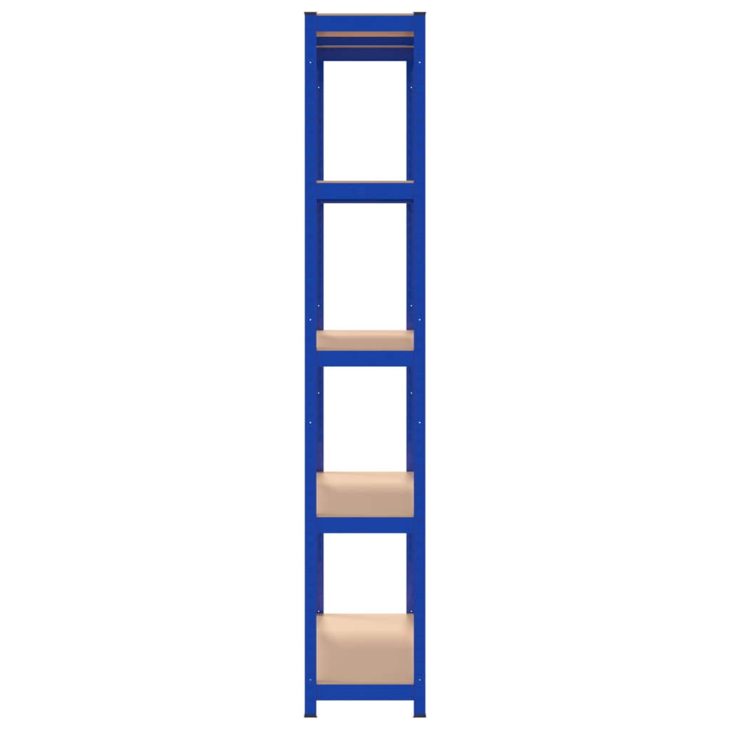 5-tasoiset Varastohyllyt 2 kpl sininen teräs ja tekninen puu - Harrastajankoti.fi