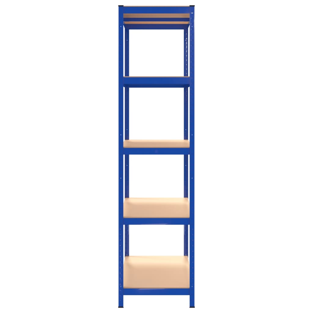 5-tasoiset Varastohyllyt 3 kpl sininen teräs ja tekninen puu - Harrastajankoti.fi