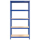 5-tasoiset Varastohyllyt 4 kpl sininen teräs ja tekninen puu - Harrastajankoti.fi