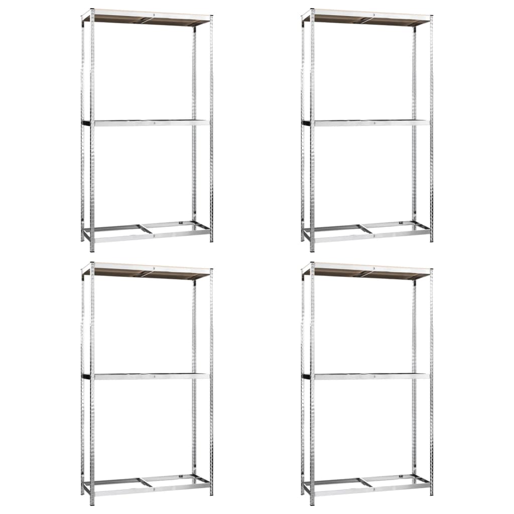 2-tasoinen Rengasteline 4 kpl hopea 110x40x180 cm teräs - Harrastajankoti.fi